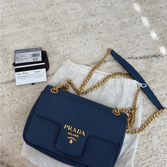 Prada Milano Navy Blue Shoulder Bag - Picture 4 of 11